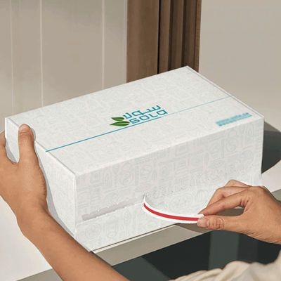 Custom Logo Cardboard Corrugated Pengiriman E Commerce Packaging Box Tear Strip Zipper Box