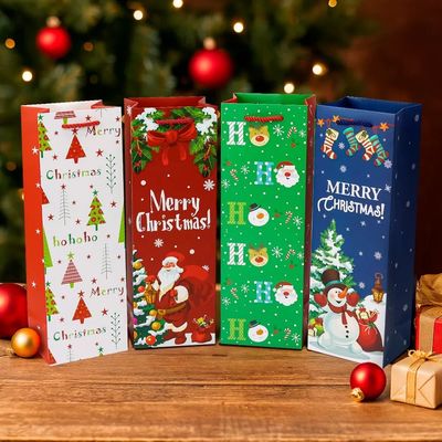 Tas Belanja Kertas Natal Pribadi Kecil yang Disesuaikan dengan Pegangan Pita