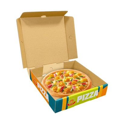 Cetakan logo khusus Putih Pizza bergelombang Pengemasan Kertas Lipat Kotak Karton untuk Makanan