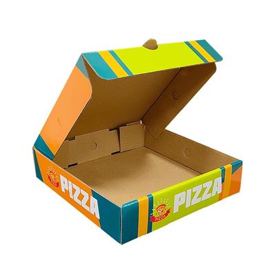 Cetakan logo khusus Putih Pizza bergelombang Pengemasan Kertas Lipat Kotak Karton untuk Makanan