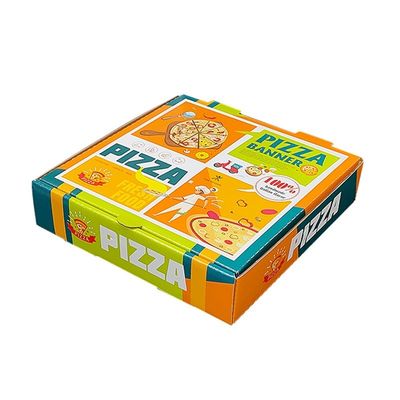 Cetakan logo khusus Putih Pizza bergelombang Pengemasan Kertas Lipat Kotak Karton untuk Makanan