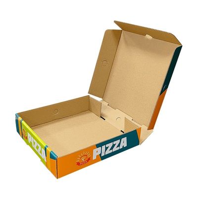Cetakan logo khusus Putih Pizza bergelombang Pengemasan Kertas Lipat Kotak Karton untuk Makanan