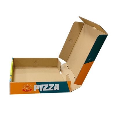 Cetakan logo khusus Putih Pizza bergelombang Pengemasan Kertas Lipat Kotak Karton untuk Makanan