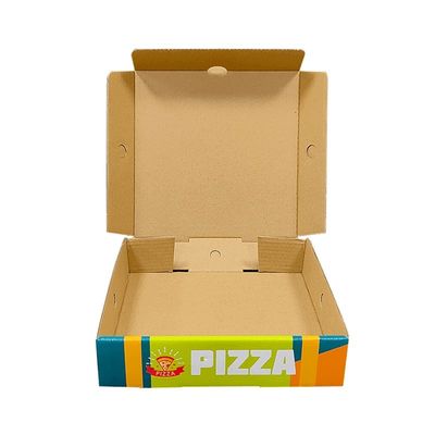 Cetakan logo khusus Putih Pizza bergelombang Pengemasan Kertas Lipat Kotak Karton untuk Makanan