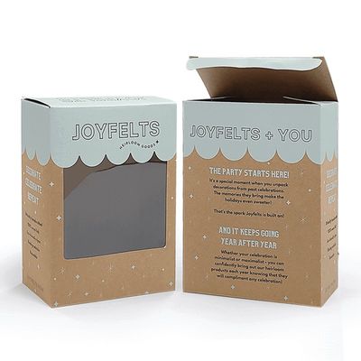 Brown Kraft Paper Tuck End Box Packaging Dengan Folder Jendela PVC yang Jelas