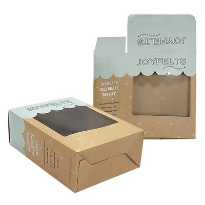 Brown Kraft Paper Tuck End Box Packaging Dengan Folder Jendela PVC yang Jelas