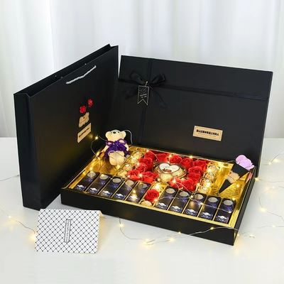 Kotak kemasan hadiah Valentine Kreatif kotak kotak kemasan karton persegi panjang kaku
