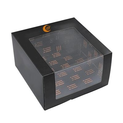 Black Tuck Top Box Retail Paper Box Packaging Untuk Baseball Cap Dengan Jendela Tampilan