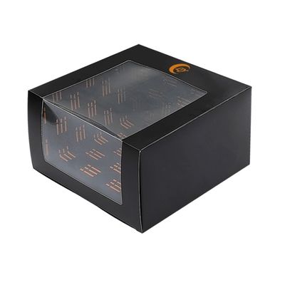 Black Tuck Top Box Retail Paper Box Packaging Untuk Baseball Cap Dengan Jendela Tampilan
