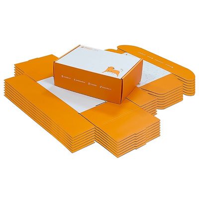 Orange Pet Food Paper Mailer Box Packaging Eco Friendly Dog Box Jenis Folder