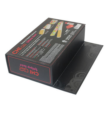 Pemesanan Custom Diterima Karton Magnetic Closure Box Matte Black Desain Lipat