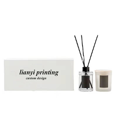 Embossing End Daur Ulang Lilin Bau Kemasan Kotak Untuk Aromaterapi Reed Diffuser