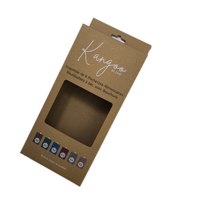 Menggantung Brown Self-Assembly Kothak Kertas Flat persegi panjang Auto Lock Bagian Bawah Karton
