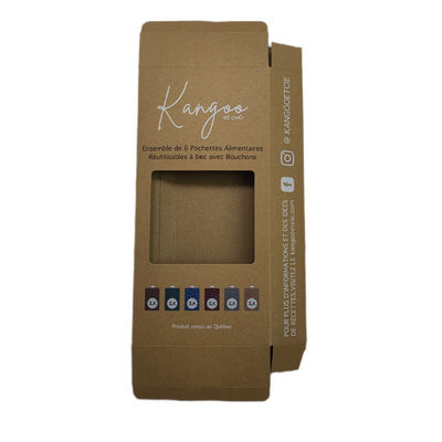 Menggantung Brown Self-Assembly Kothak Kertas Flat persegi panjang Auto Lock Bagian Bawah Karton