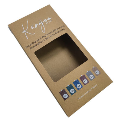Menggantung Brown Self-Assembly Kothak Kertas Flat persegi panjang Auto Lock Bagian Bawah Karton