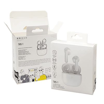 Custom Logo Printing Paper Box Reverse Direct Tuck Design untuk Earphone Headset Earpiece
