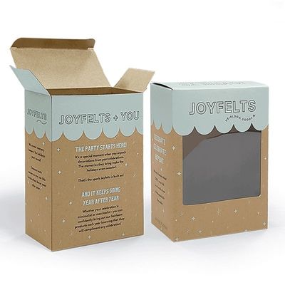 Eco Friendly Auto Lock Bottom Box UV Printing Kotak Hadiah Kertas Kraft Brown