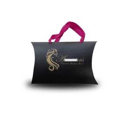 Hot foil/UV/varnish surface finish kotak bantal kertas kecil kemasan untuk pernikahan
