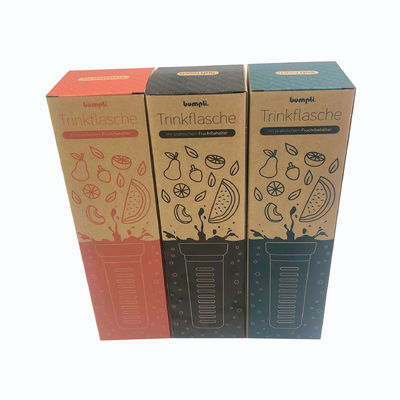Custom Tuck Top Box Uncoated Kraft E Flute Botol Air kotak kemasan