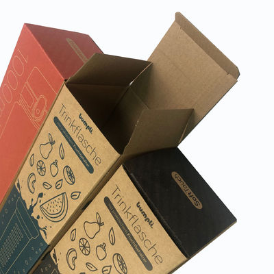Custom Tuck Top Box Uncoated Kraft E Flute Botol Air kotak kemasan