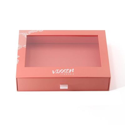 Lainnya Kotak Tipe Custom Paper Drawer Karton Pembungkusan Hadiah Kotak dengan jendela PVC transparan