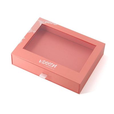 Lainnya Kotak Tipe Custom Paper Drawer Karton Pembungkusan Hadiah Kotak dengan jendela PVC transparan