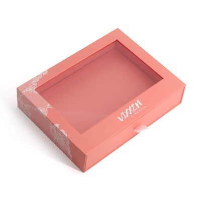 Lainnya Kotak Tipe Custom Paper Drawer Karton Pembungkusan Hadiah Kotak dengan jendela PVC transparan