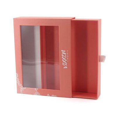 Lainnya Kotak Tipe Custom Paper Drawer Karton Pembungkusan Hadiah Kotak dengan jendela PVC transparan