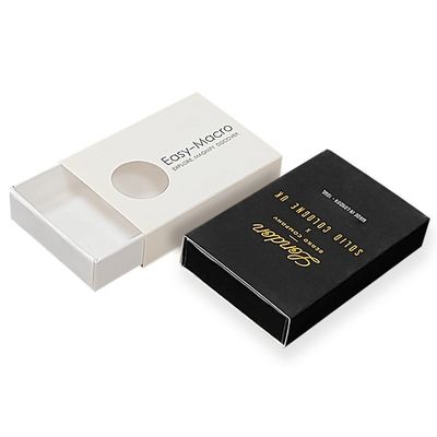 Art Paper Gift Packaging Box Matchbox Style Sliding Drawer Box Dengan Pencetakan Foil Emas