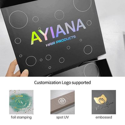 kotak hadiah persegi panjang mewah hitam magnetik dengan kardus Liner Custom Printing Logo