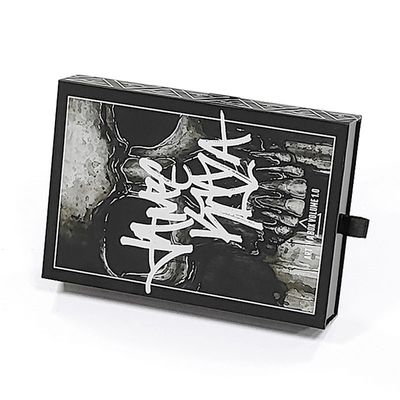 Custom Logo Printing Diterima Black Matte Sliding Gift Drawer Box dengan pesanan khusus