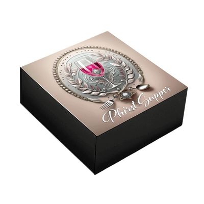 Kertas mewah Flip Top Kotak Kardus Hitam Custom Magnetic Box Pengemasan