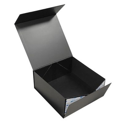 CMYK atau pantone Custom Luxury Hitam Besar Lipat Perjamuan Kaca Minuman Perlengkapan Meja Magnet Packaging Box Hadiah