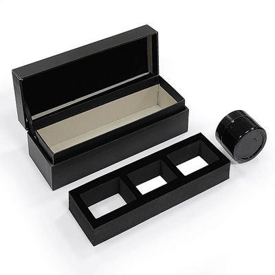 Kertas Clamshell Flip Top Candle Box Packaging untuk Luxury Set Tiga Lilin Hadiah Kerajinan