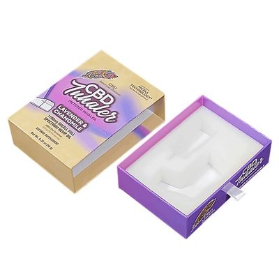 4C/UV/Laminasi/Embossing/Stamping Meterd Inhaler Paper Sliding Packaging Boxes dengan busa