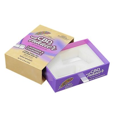 4C/UV/Laminasi/Embossing/Stamping Meterd Inhaler Paper Sliding Packaging Boxes dengan busa