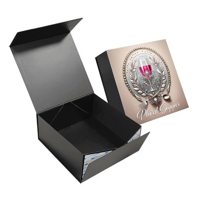 Kotak Kemasan Set Kaca Perjamuan dengan Finish Logo UV Khusus dan Penutupan Magnetik Lipat