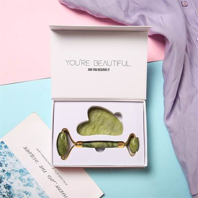 Buku Flap Box Custom Logo Cetak Magnetik Kotak kaku untuk Guasha Jade Gua Sha Roller Tool