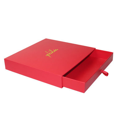 Hot Stamping Gold Foil Paper Sliding Box Red Custom Cardboard Packaging Box