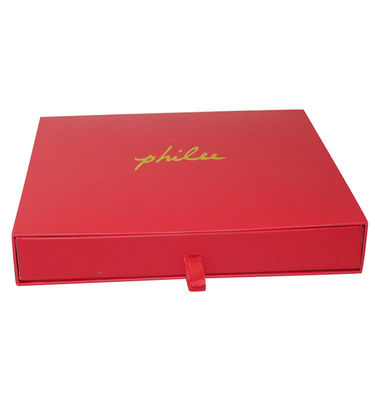 Hot Stamping Gold Foil Paper Sliding Box Red Custom Cardboard Packaging Box