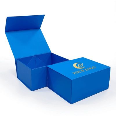 Kotak Lipat Kardus Mewah Biru Kotak Kemasan Magnetik Untuk Pakaian