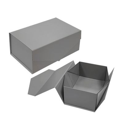 Custom Order Custom Color Ukuran Kotak Kertas Kardus Lipat Abu-abu dengan Tutup Magnetik
