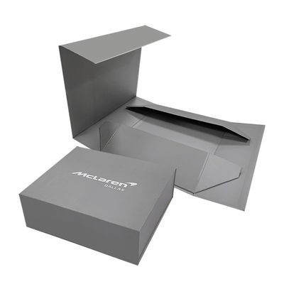 Custom Order Custom Color Ukuran Kotak Kertas Kardus Lipat Abu-abu dengan Tutup Magnetik