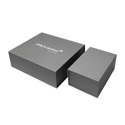 Custom Order Custom Color Ukuran Kotak Kertas Kardus Lipat Abu-abu dengan Tutup Magnetik
