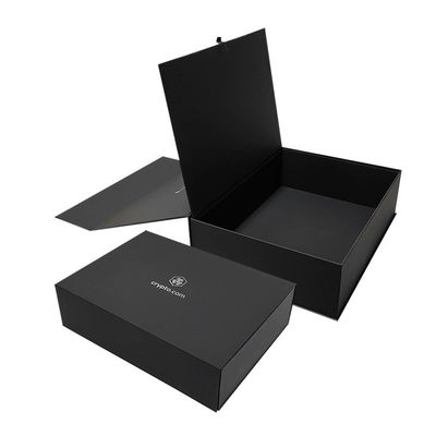 Custom Logo Black Paper Magnetic Closure Folding Gift Box Hot Foil/UV/varnish Finish