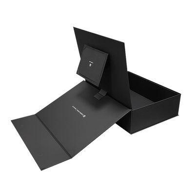 Custom Logo Black Paper Magnetic Closure Folding Gift Box Hot Foil/UV/varnish Finish