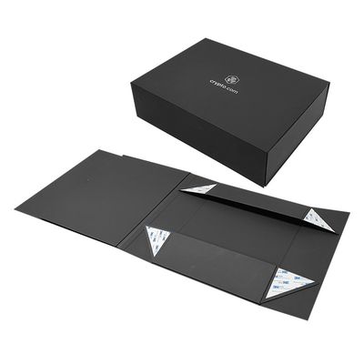 Custom Logo Black Paper Magnetic Closure Folding Gift Box Hot Foil/UV/varnish Finish