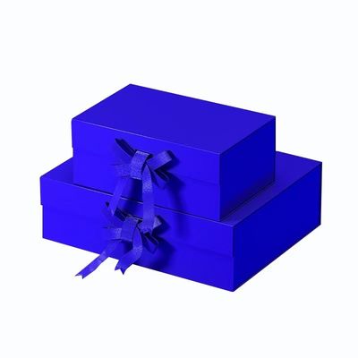 A5 Deep Rigid Collapsible Box Folding Magnetic Gift Box Dengan Desain Ribbon Bow Tie