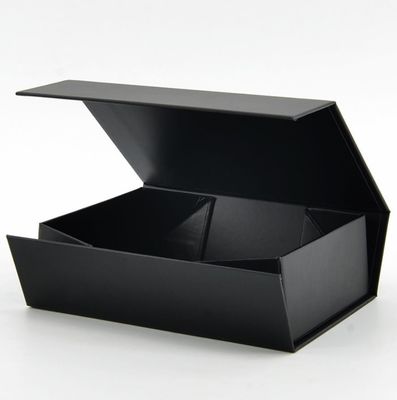 Custom Paper Folder Box Packaging Luxury Black Foldable Paper Gift Box Dengan Pita