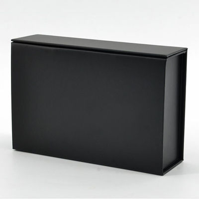 Custom Paper Folder Box Packaging Luxury Black Foldable Paper Gift Box Dengan Pita